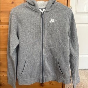 Nike Kids Heather Gray Zip-Up Hoodie